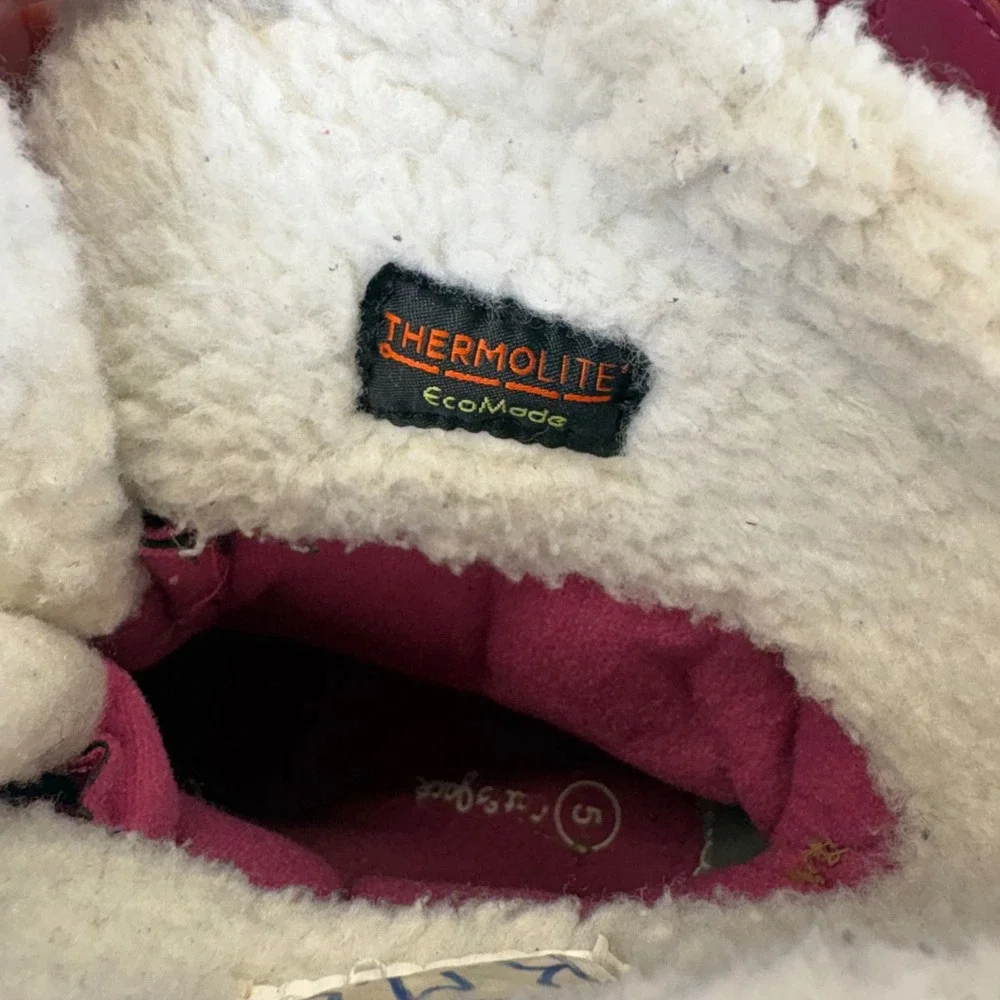 Cat & Jack Girls Thermolite Insulated Winter Snow Boots Size 5 Pink Black